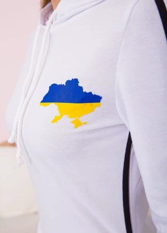 Белое кэжуал платье платье-худи Ager с рисунком