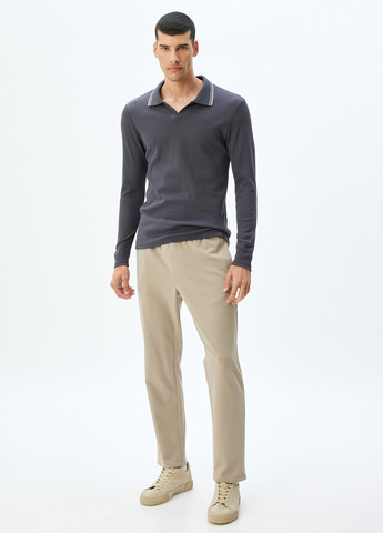 Темно-синяя футболка-поло для мужчин KOTON однотонная