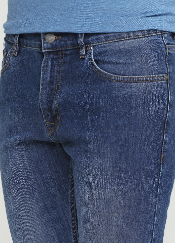 Джинси Hugo Boss середня талія однотонні сині джинсові