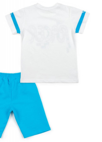 Блакитний літній костюм десткий з машинками (12103-110b-blue) Breeze