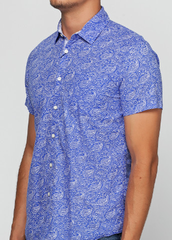 Синяя кэжуал рубашка с абстрактным узором OVS с коротким рукавом