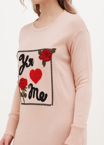 Пудровое кэжуал платье платье-свитер Babylon однотонное