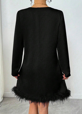 Чорна коктейльна сукня а-силует SHEIN однотонна