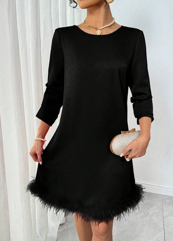 Чорна коктейльна сукня а-силует SHEIN однотонна