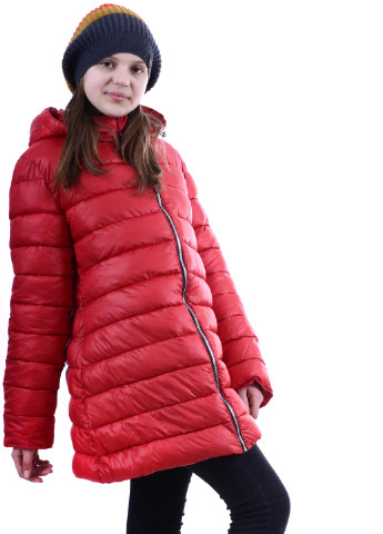 Красная демисезонная европуховик j28 Luxik удлиненная куртка