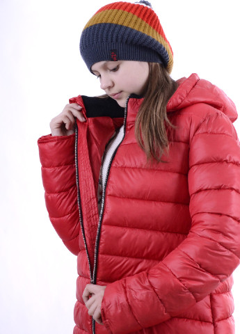 Красная демисезонная европуховик j28 Luxik удлиненная куртка