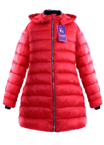 Красная демисезонная европуховик j28 Luxik удлиненная куртка