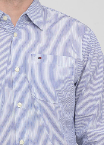 Светло-синяя кэжуал рубашка в полоску Tommy Hilfiger
