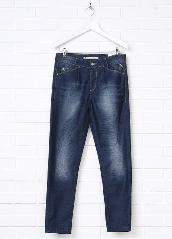 Темно-синие демисезонные слим джинсы 8mm