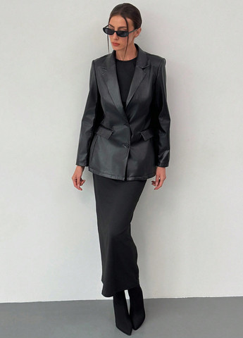 Черный женский жакет SHEIN однотонный - демисезонный