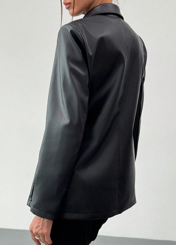 Черный женский жакет SHEIN однотонный - демисезонный