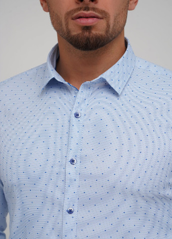 Голубой кэжуал рубашка в горошек Trend Collection