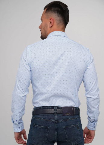 Голубой кэжуал рубашка в горошек Trend Collection