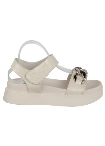 Бежевые женские босоножки 197928, бежевый, 36, 2999860524444 Buts на липучке