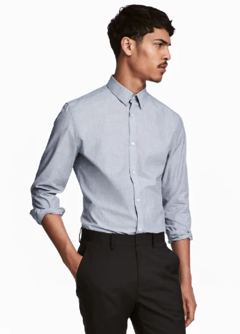 Сорочка Easy iron Slim fit H&M (251999075)