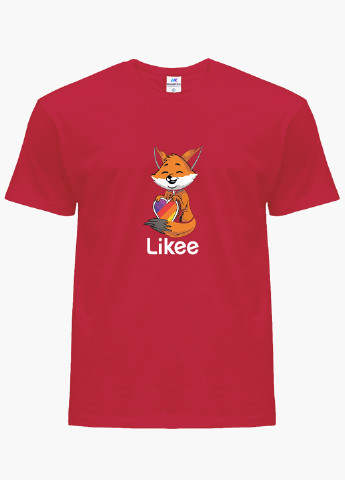 Красная демисезонная футболка детская лайк лисичка (likee fox)(9224-1033) MobiPrint