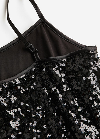 Черное коктейльное, вечернее платье H&M однотонное