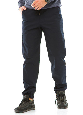 Темно-синие кэжуал демисезонные джоггеры брюки Demma