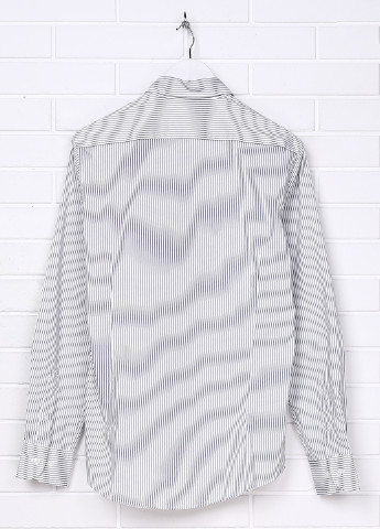 Светло-серая кэжуал рубашка в полоску Massimo Dutti с длинным рукавом