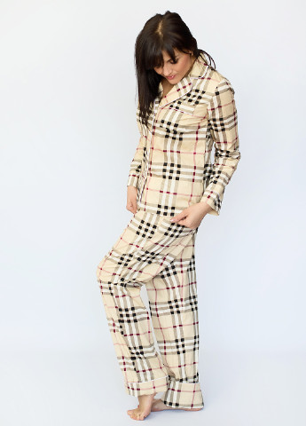 Бежевая всесезон пижама (кофта, брюки) M & G