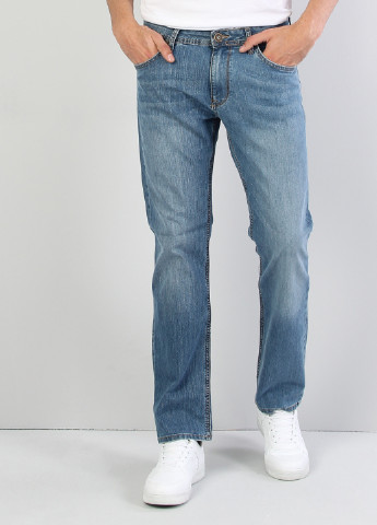 Голубые демисезонные прямые джинсы Colin's