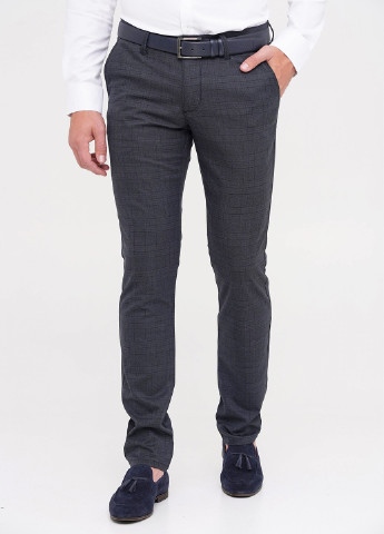 Серо-синие кэжуал демисезонные зауженные брюки Trend Collection