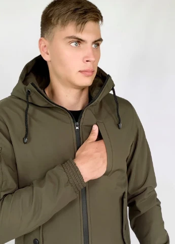 Оливковая (хаки) демисезонная куртка softshell "" хаки Intruder