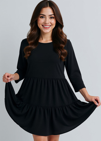 Чорна кежуал сукня кльош House однотонна