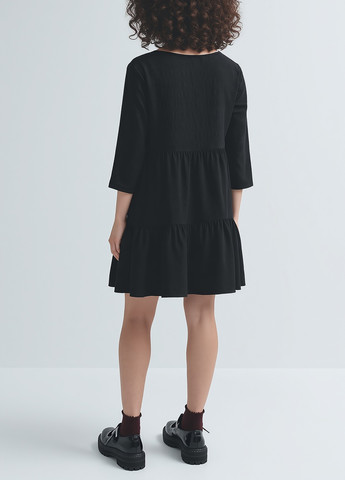 Чорна кежуал сукня кльош House однотонна