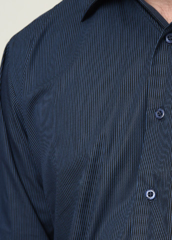 Темно-синяя кэжуал рубашка в полоску Let's Shop