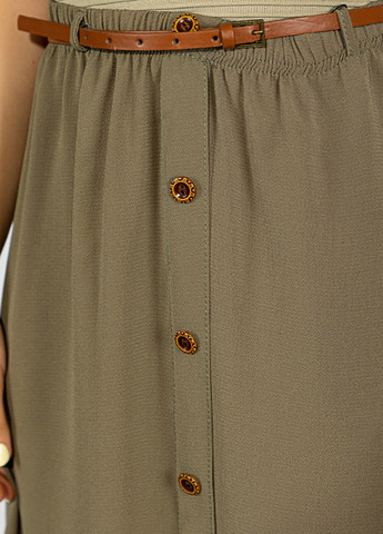Оливковая (хаки) кэжуал однотонная юбка Time of Style