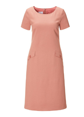 Персиковое деловое платье Madeleine однотонное