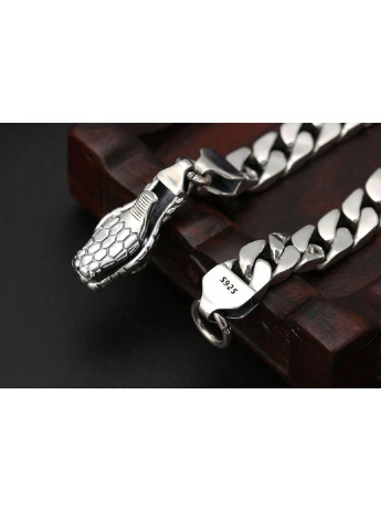 Срібний браслет Уроборос із головою змії та черепами No Brand (254968722)