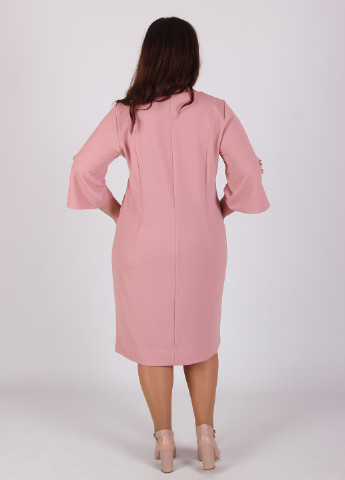 Розово-коричневое деловое платье Evastyle однотонное