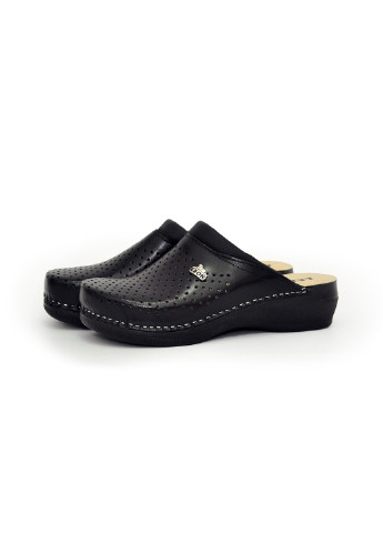 Черные женские сабо кожаные pu100 Leon