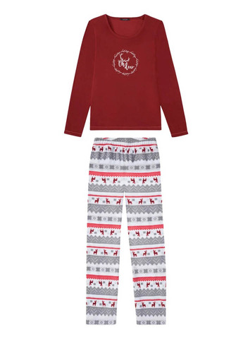Бордовая зимняя пижама (свитшот, брюки) Esmara