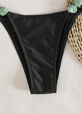 Черный демисезонный купальник (лиф, трусики) бикини, раздельный SHEIN