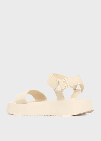 Бежевые босоножки Calvin Klein Jeans на липучке с тиснением, с логотипом