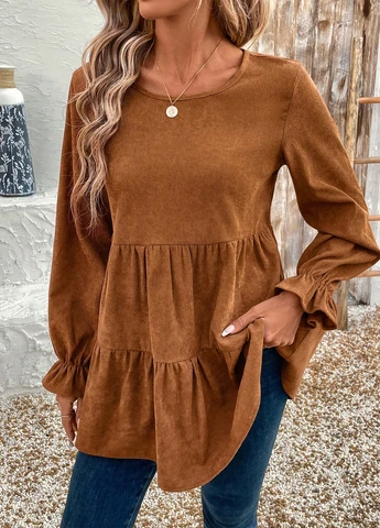 Хакі блуза SHEIN