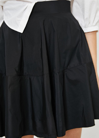 Черная кэжуал однотонная юбка KOTON клешированная