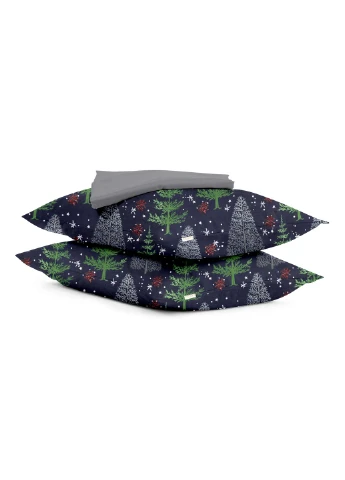 Подростковый комплект RANFORS GRAPHITE WINTER WOOD NIGHT (пододеяльник 160х220 см, простынь 90х200х20 см, наволочка 50х70 см) Cosas (251413629)