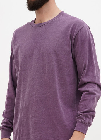 Лонгслів Blue 84 однотонний фіолетовий кежуали бавовна, трикотаж