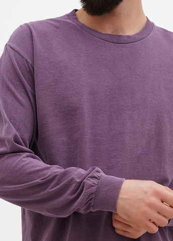 Лонгслів Blue 84 однотонний фіолетовий кежуали бавовна, трикотаж