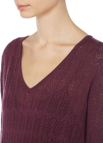 Бордовый демисезонный пуловер пуловер Maison De Nimes