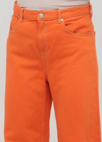Джинси Weekday кльош однотонні помаранчеві джинсові бавовна