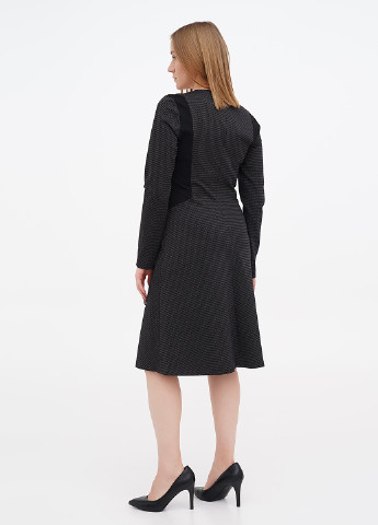 Чорна кежуал сукня кльош Diana Gallesi з візерунком "перець з сіллю"