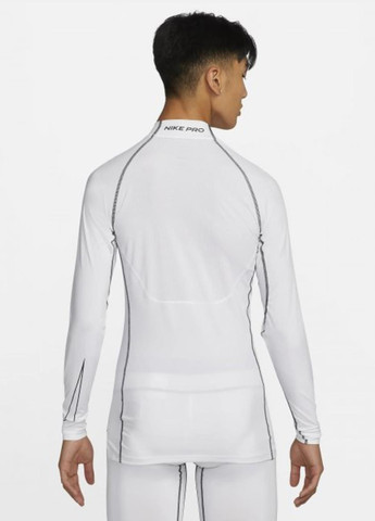 Лонгслів DD1986-100 Nike Pro Dri-FIT Mock Long-Sleeve Tight Top однотонний білий спортивні поліестер