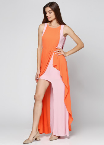 Оранжевое коктейльное платье BCBG Max Azria однотонное