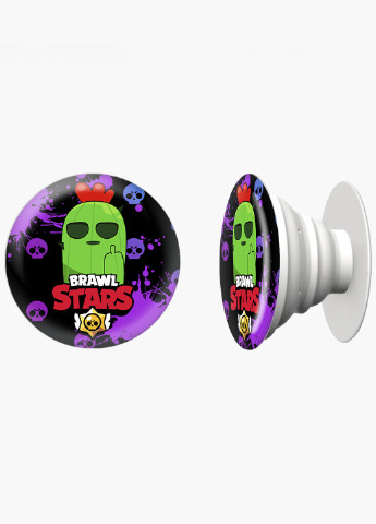 Попсокет (Popsockets) тримач для смартфону Спайк Бравл Старс (Spike Brawl Stars) (8754-1013) Чорний MobiPrint (216748302)