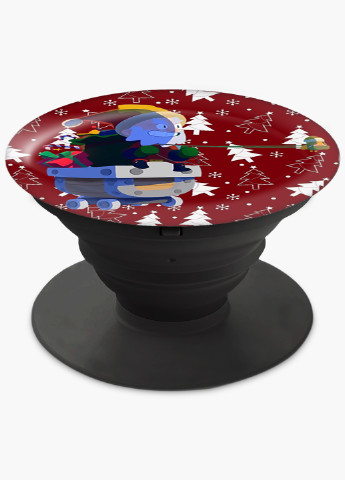 Попсокет (Popsockets) тримач для смартфону Санта Майк Бравл Старс (Santa Mike Brawl Stars) (8754-1001) Чорний MobiPrint (216748558)